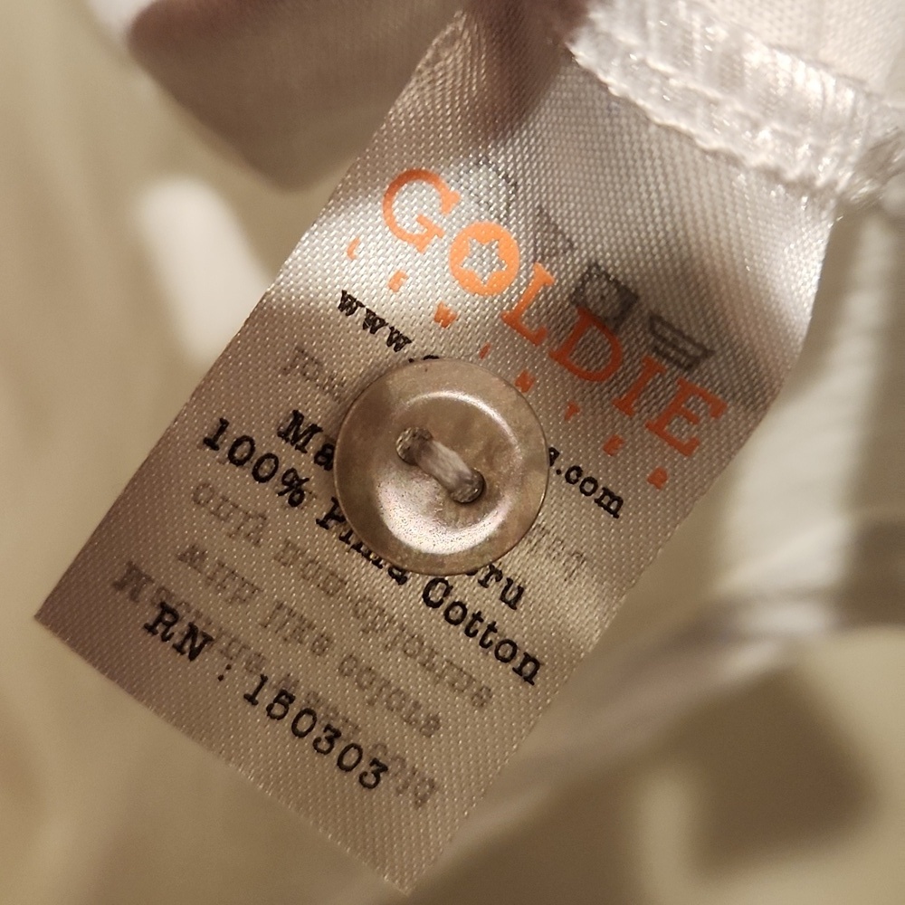 ❤️ NWT! GOLDIE LEWINTER PIMA COTTON SLEEVELESS BUTTON DOWN TOP, MEDIUM - Picture 5 of 6